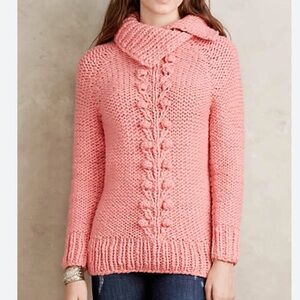 Twinkle by Wenlan for Anthropologie chunky cable knit wool sweater
